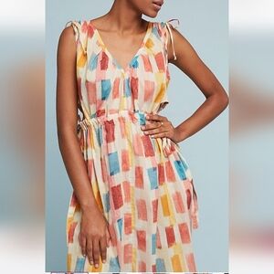 Anthropologie Colorful Patterned Midi Dress